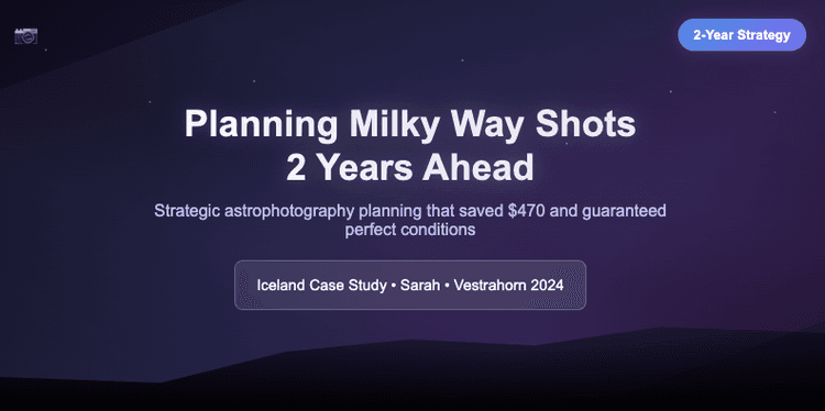 Planning Milky Way Shots 2 Years Ahead: Iceland Case Study